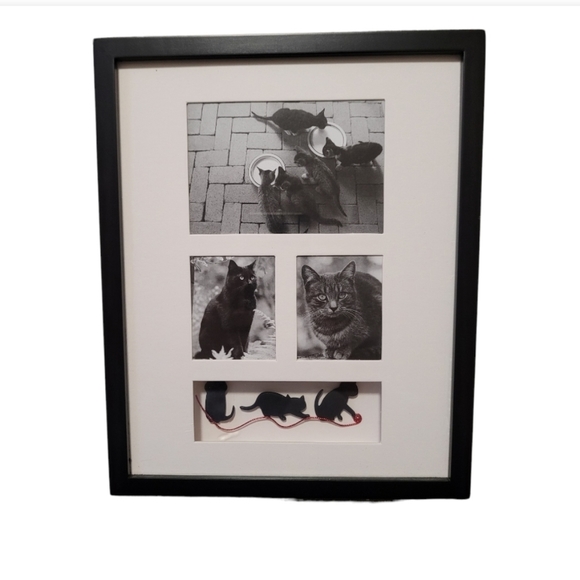 None Other - CAT-THEME frame, holds 3 photos, with decorative cats playing at bottom, New